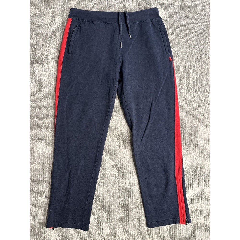 Polo Ralph Lauren Pants Mens XL Navy Blue Side Stripe Sweatpants Joggers